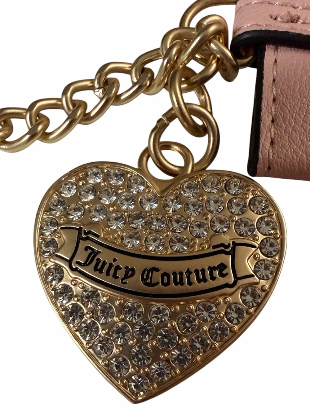 👑 NWT Juicy Couture Blush Pink Card Holder Keychain/ Purse Charm with Gold Crown